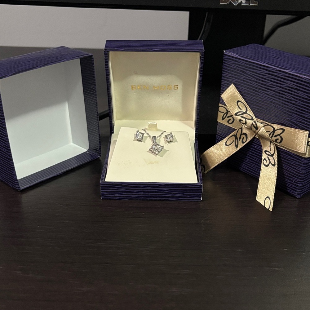 Original Sterling Silver and Crystal Jewelry Set by Ben Moss